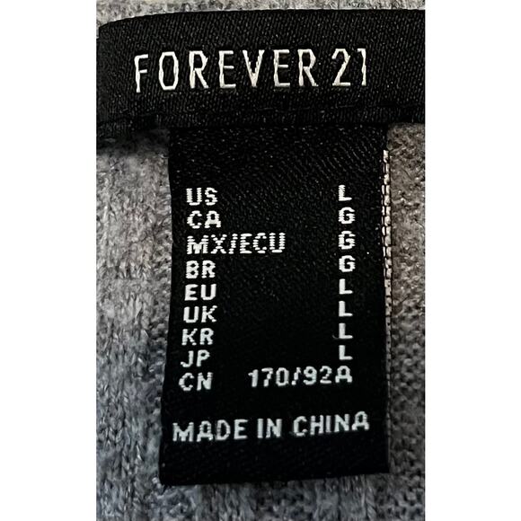 FOREVER 21 HIGH-RISE LONG SLEEVE RIBBED KNIT BODYSUIT, WOMENS, L, GREY, SNAPS - Picture 10 of 10